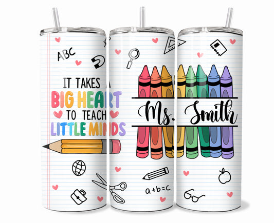 Teacher crayon tumbler/cup 20oz